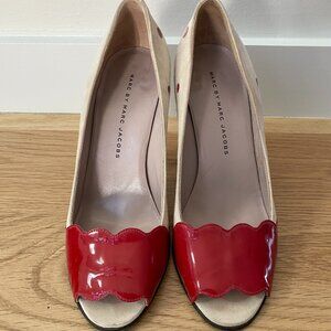 Marc Jacobs Polka Dot Peep Toe Heels